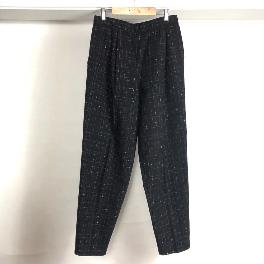 Vintage tweed trousers black red white size small